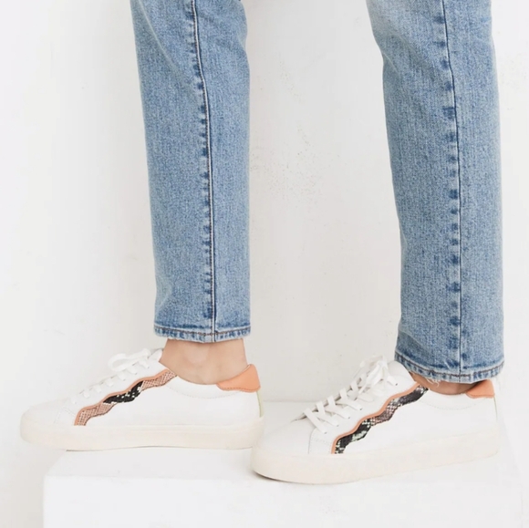 MADEWELL Sidewalk Sneakers in Snake Embossed Leather Wave Edition size 7.5 - Picture 8 of 16